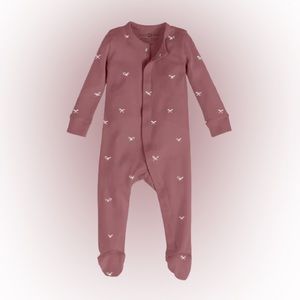 NEW Organic Cotton Footed Sleeper - Berry Bows
